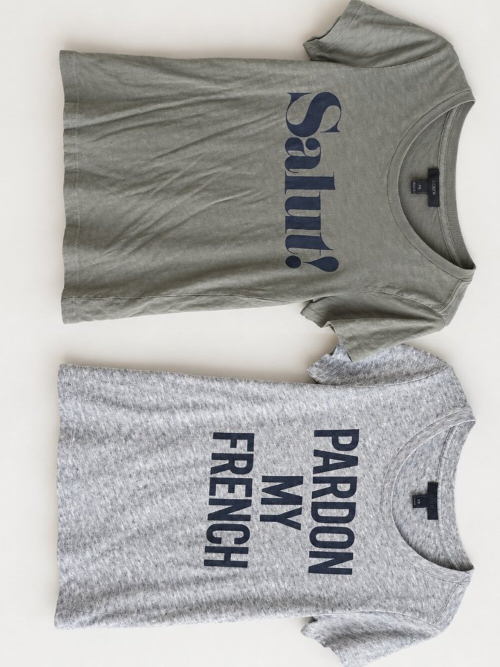 Two French Phrase Graphic Tees | J.Crew “Salut!” + “Pardon My French”